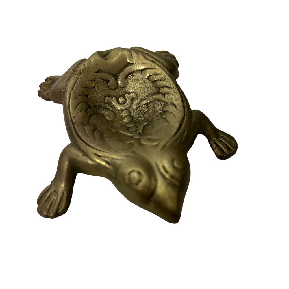 Vintage Cast Iron Turtle ash tray trinket coin dish‎
